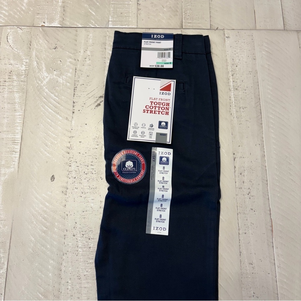 IZOD Tough Cotton Stretch Navy Pants